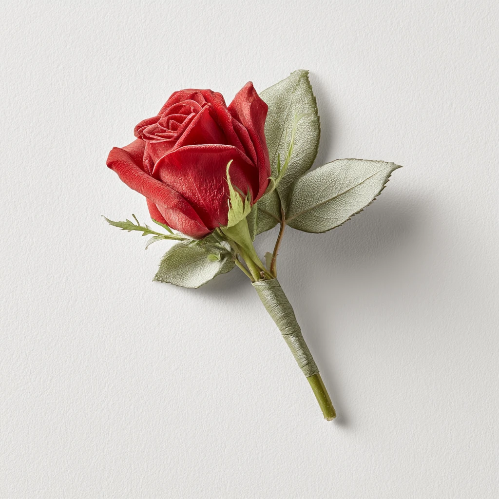 Boutonnière — Rød rose