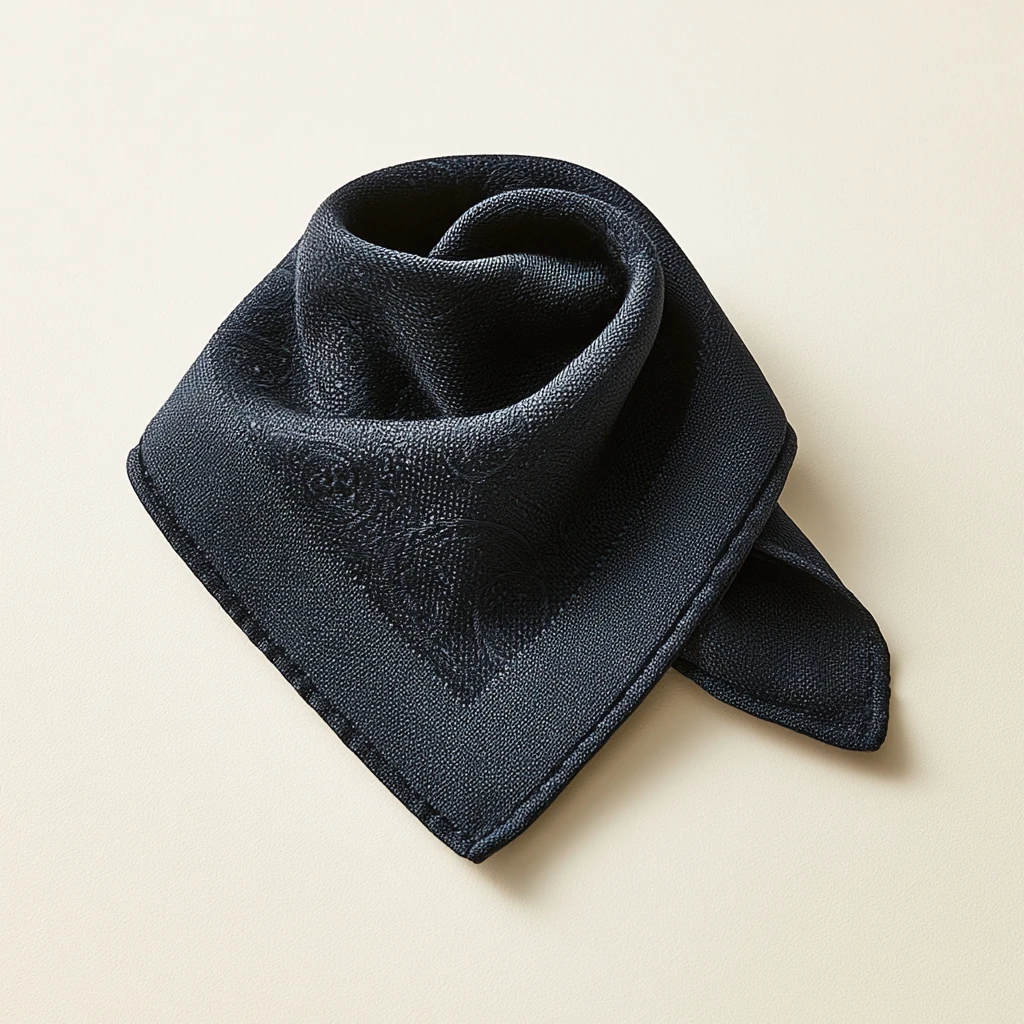 Lommetørkle — Navy paisley-silke
