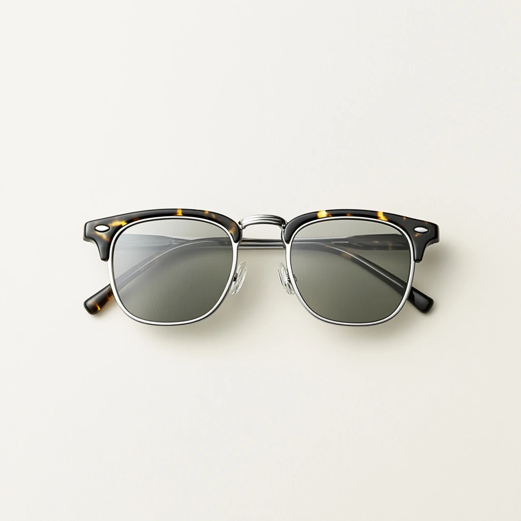 Klassiske solbriller med tynn metallinnfatning — stilfullt herre-accessory til Casual og Smart Casual