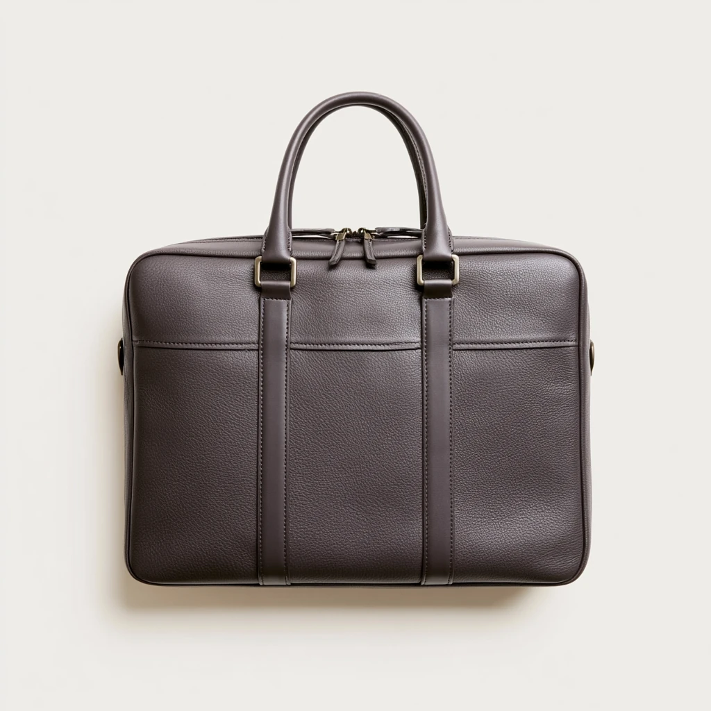 Klassisk skinn-briefcase i mørk brun — formell veske til Business Casual, Smart Casual og Mørk dress