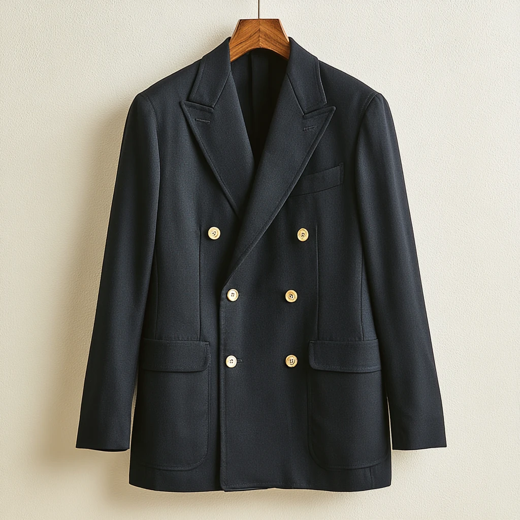 Dobbeltspent dressjakke — klassisk 6x2 dress i mørk ull til Business Casual, Mørk dress og Cocktail