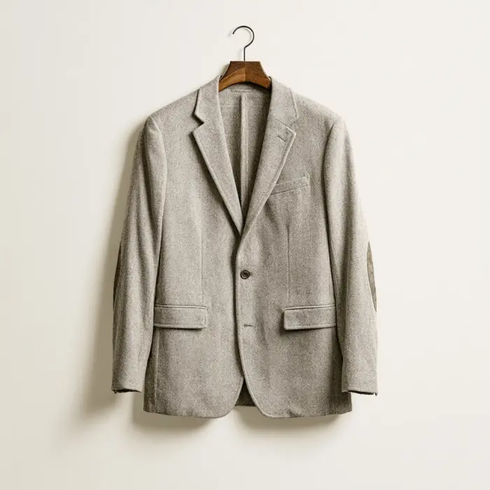 Tweed-jakke: britisk sportsjakke i robust tweed-vev til smart casual og business casual, med nummererte målepunkter