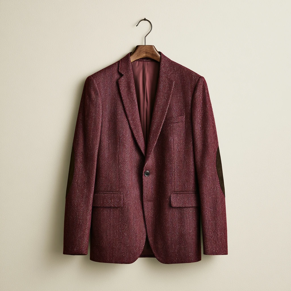 Tweed-jakke — Burgunder