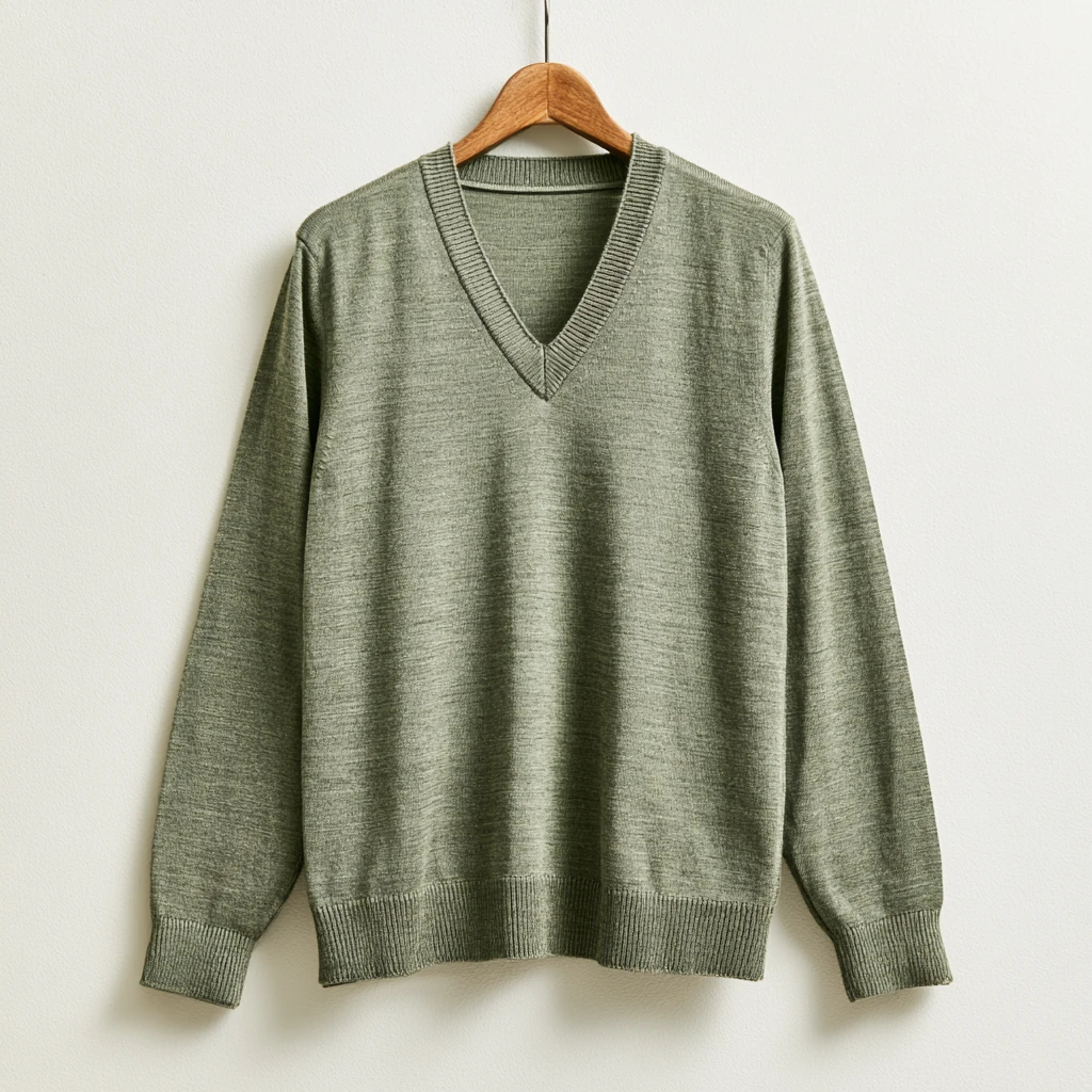 V-genser — strikket pullover med V-utskjæring i merinoull til smart casual og business casual