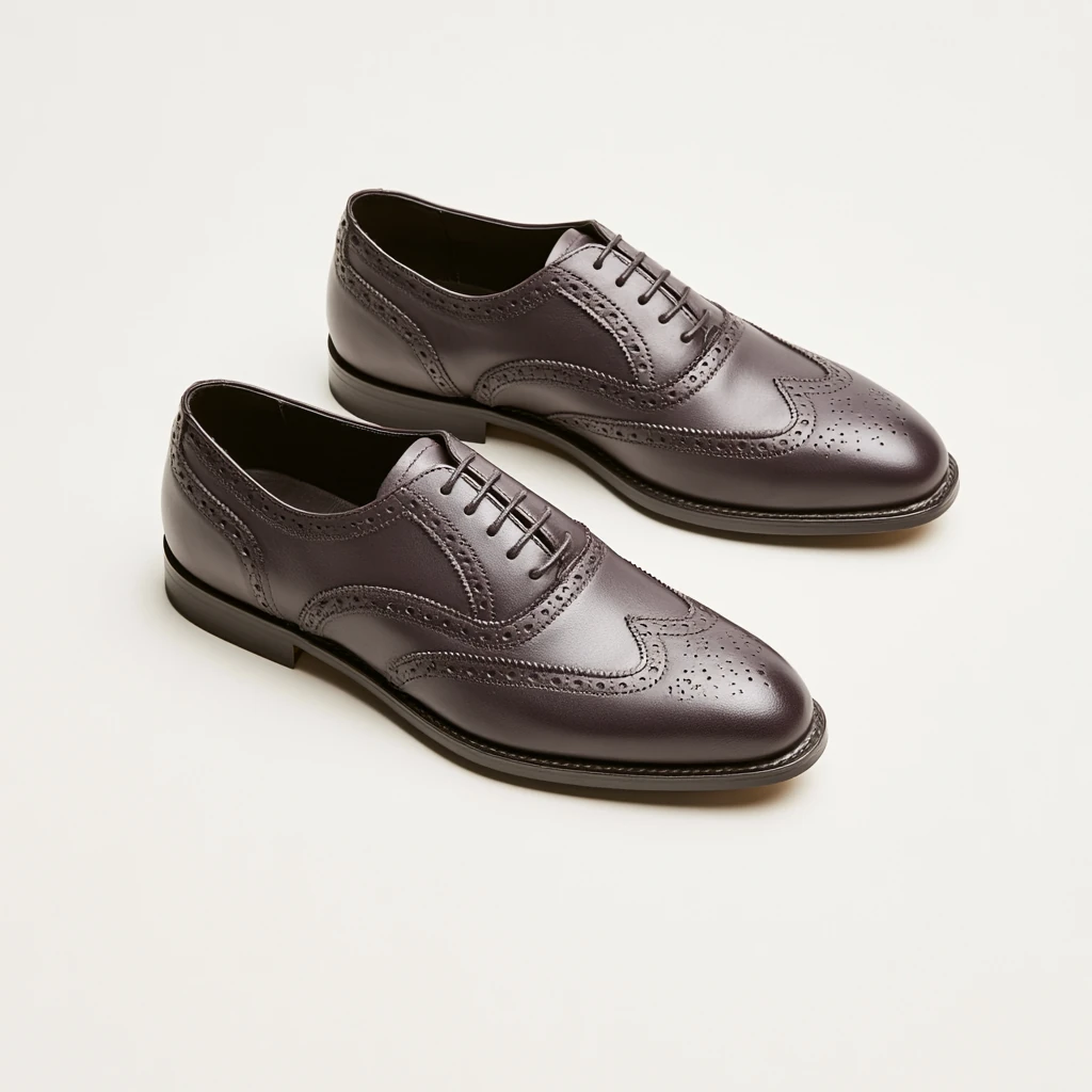 Brogue / Wingtip — dressko med hullmønster og W-formet tåkappe