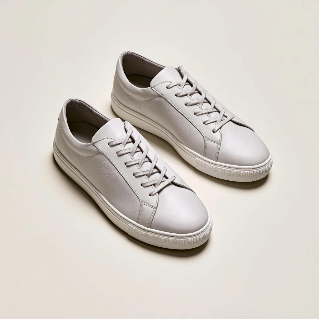 Hvit skinnsneaker — White Leather Sneaker